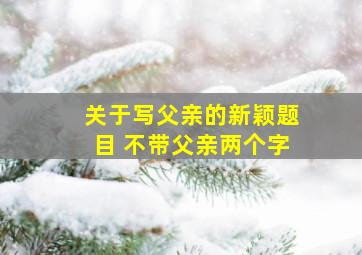 关于写父亲的新颖题目 不带父亲两个字